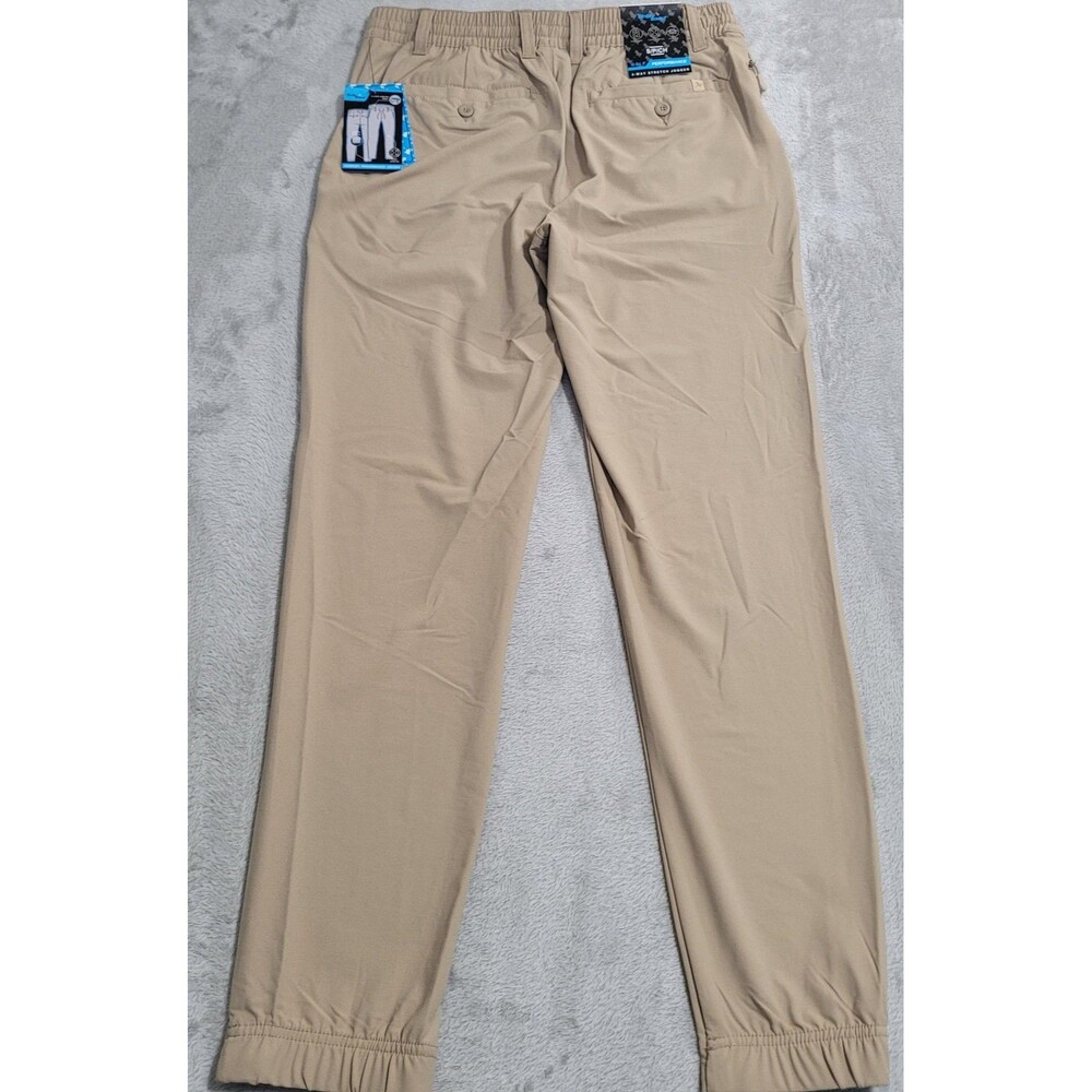 Birdie Bound Jogger Pants Mens Small Beige Golf Performance 4-Way Stretch Pocket
